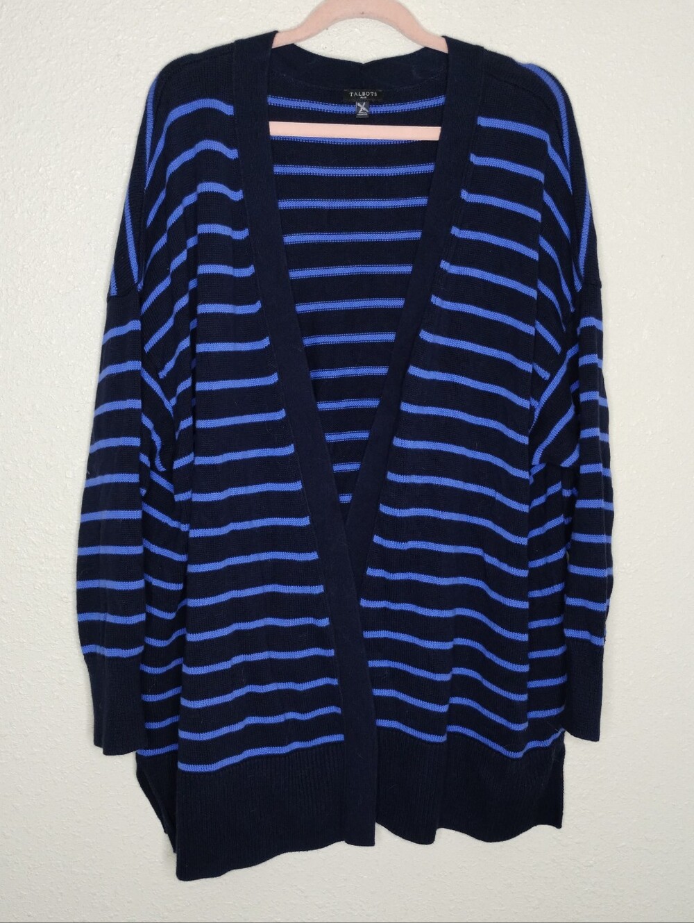 Talbots Blue Striped Knit Cardigan Women's Size 2X
